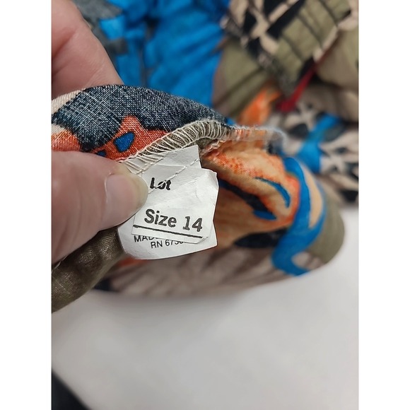 Vintage Womens Skirt Sz 14 Pleated A Line Pockets Hawaiian Beach Resort Cruise - Picture 8 of 11